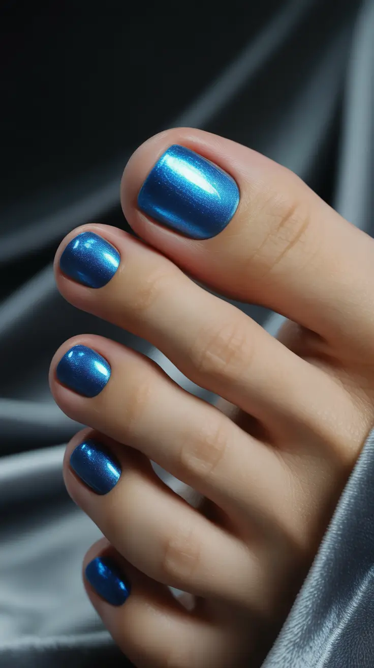 winter nails toes Arctic Blue Glow