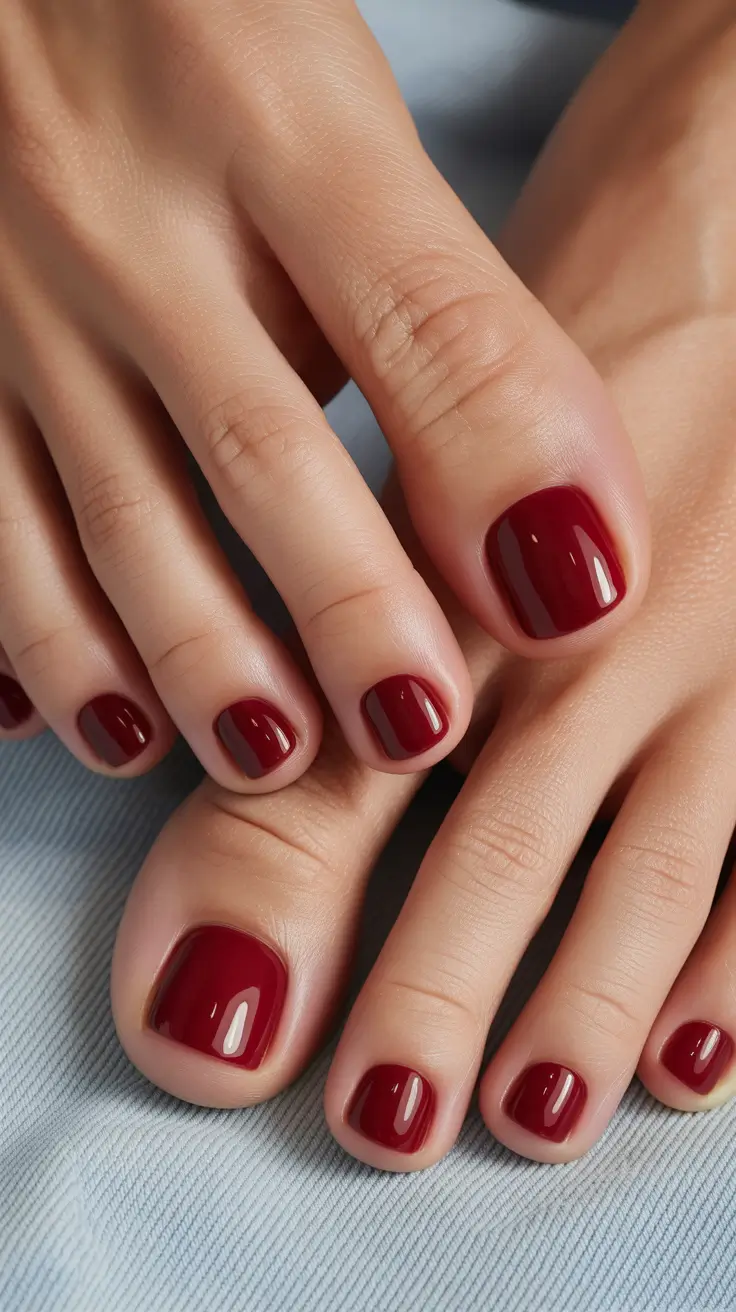 winter nails toes Garnet Touch