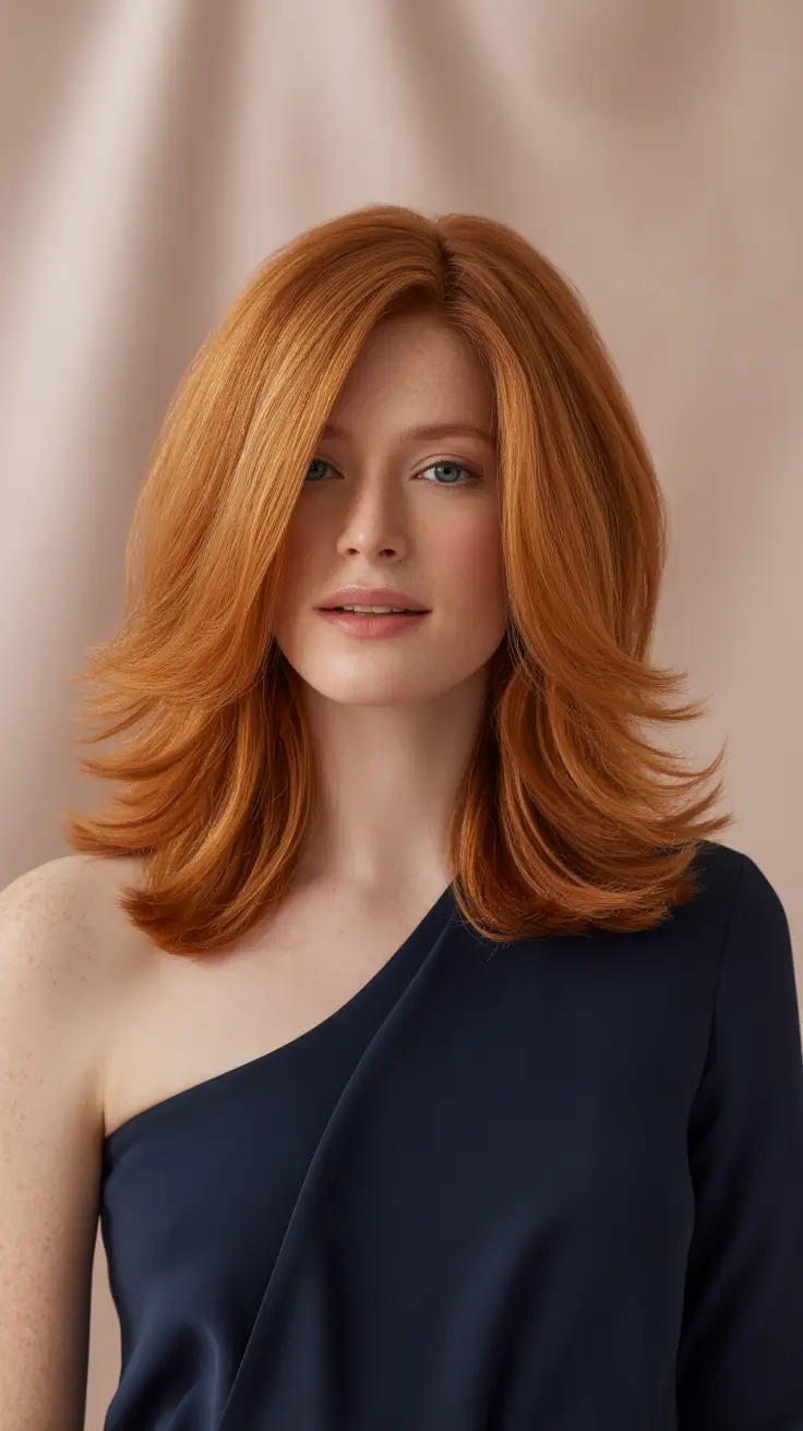 Auburn hair color 2026 Layered Soft Copper