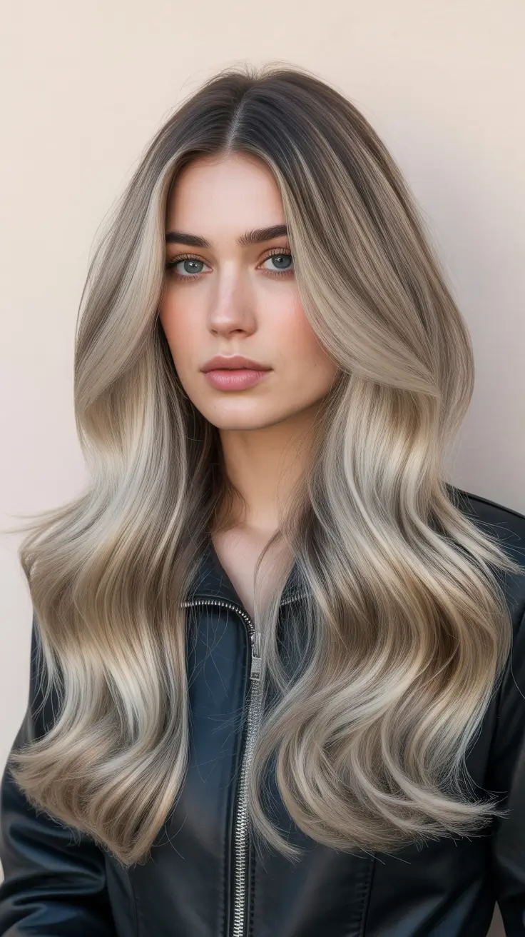 balayage hair color ideas 2026 Platinum Sand Dimension