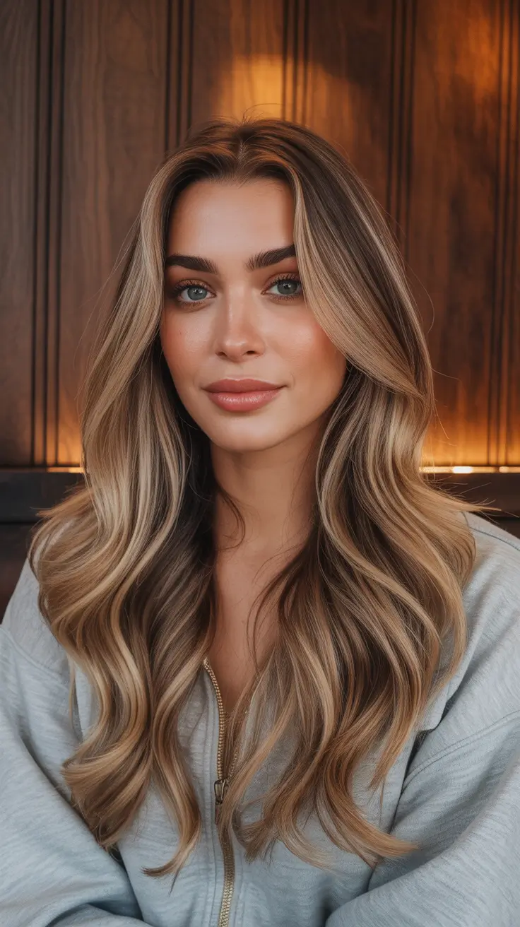balayage hair color ideas 2026 Golden Hour Blonde