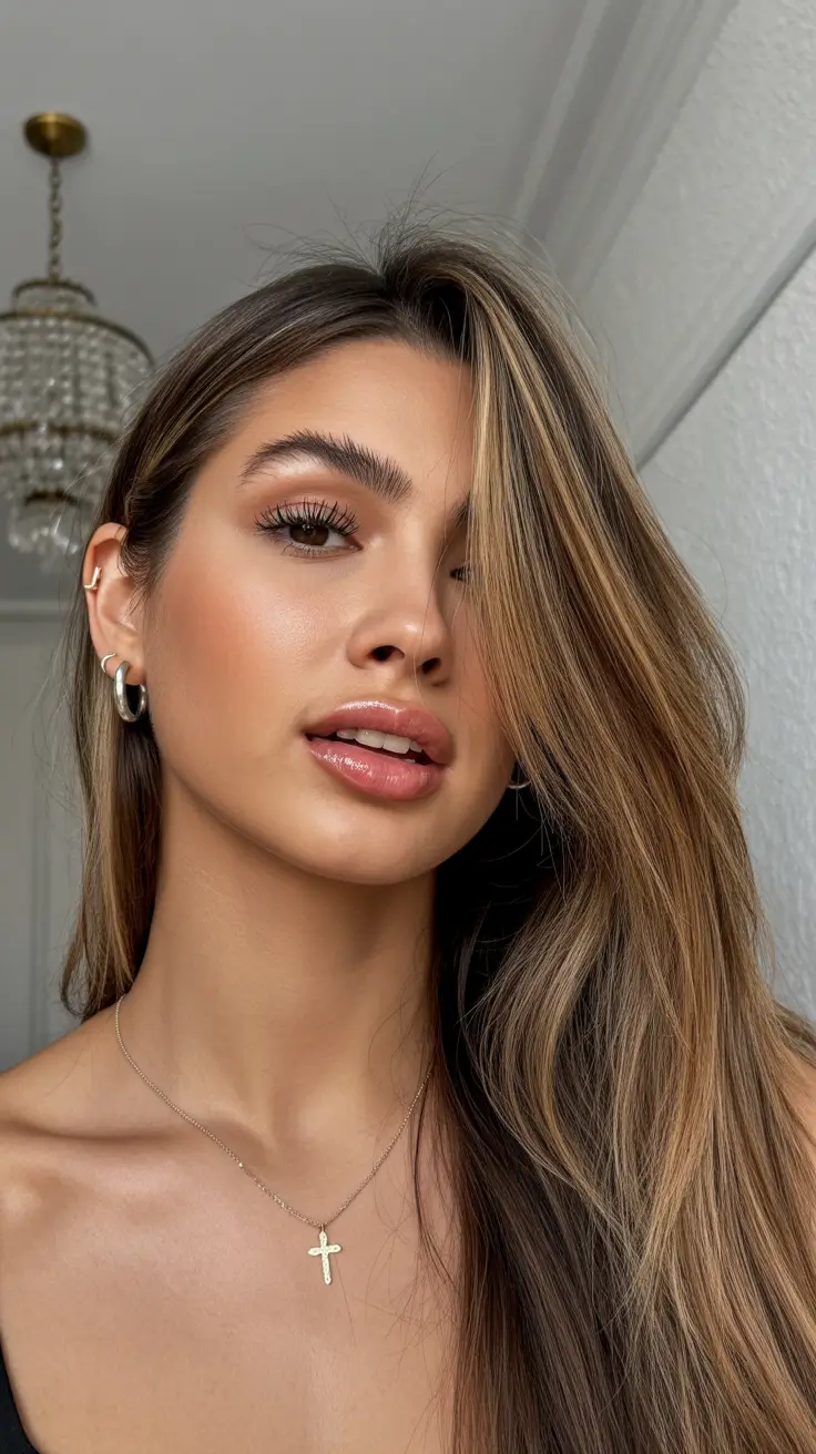 Best hair color for brown skin 2026 Golden Caramel Layers