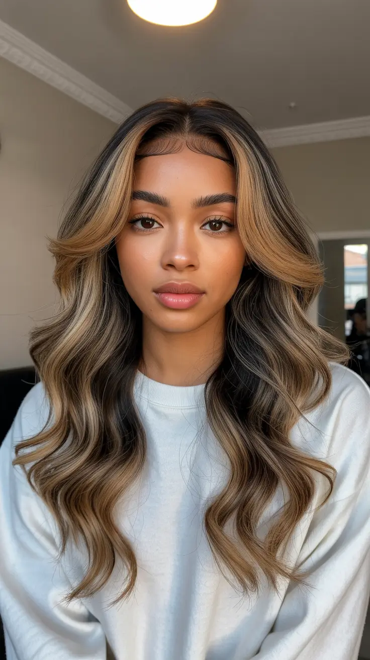 Best hair color for brown skin 2026 Honey Dimension Waves