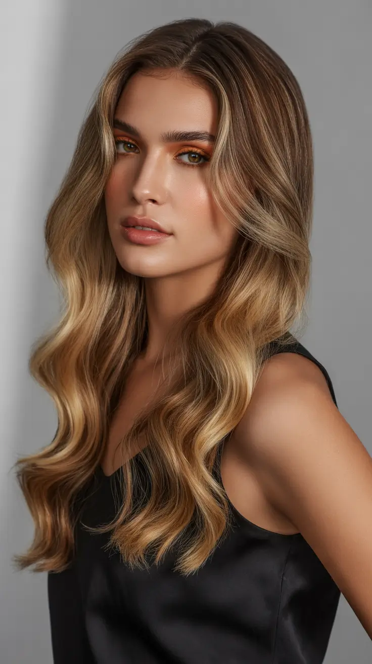 Best hair color for brown skin 2026 Buttery Blonde Waves