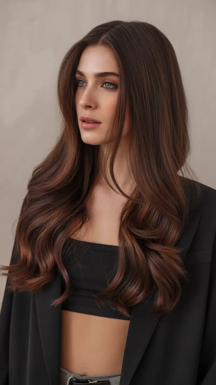 Best hair color for brown skin 2026 Mocha Luxe Layers