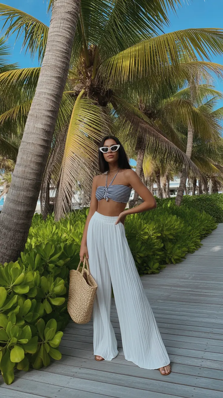 vacation outfits tropical Seaside Stripes