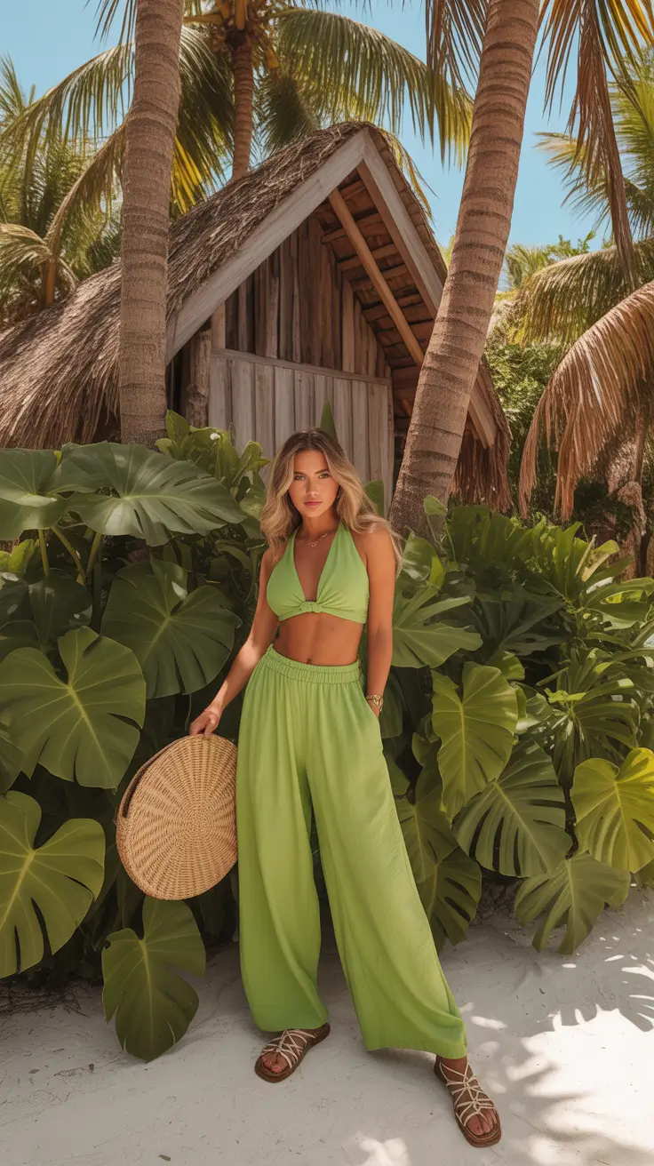 vacation outfits tropical Island Glow in Green