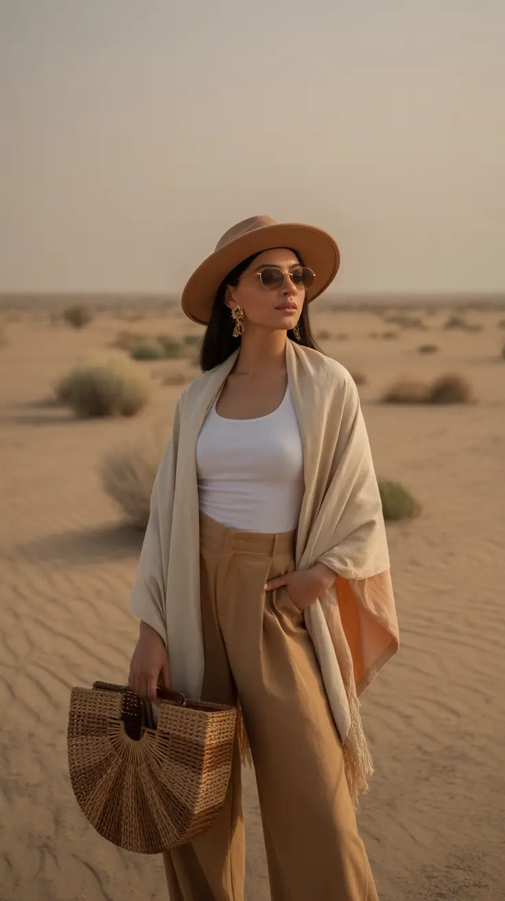 vacation outfits tropical Desert Glow Neutrals