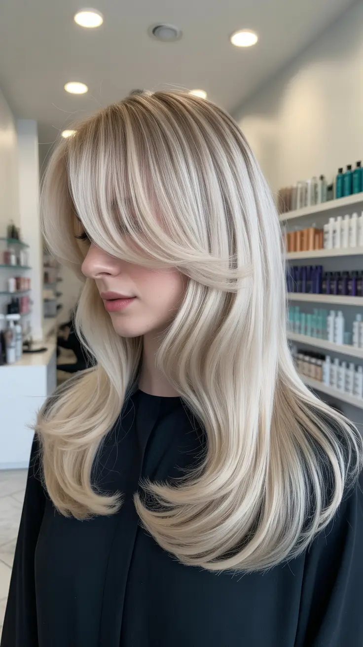 Blonde hair color 2026 - Feathered Champagne Layers