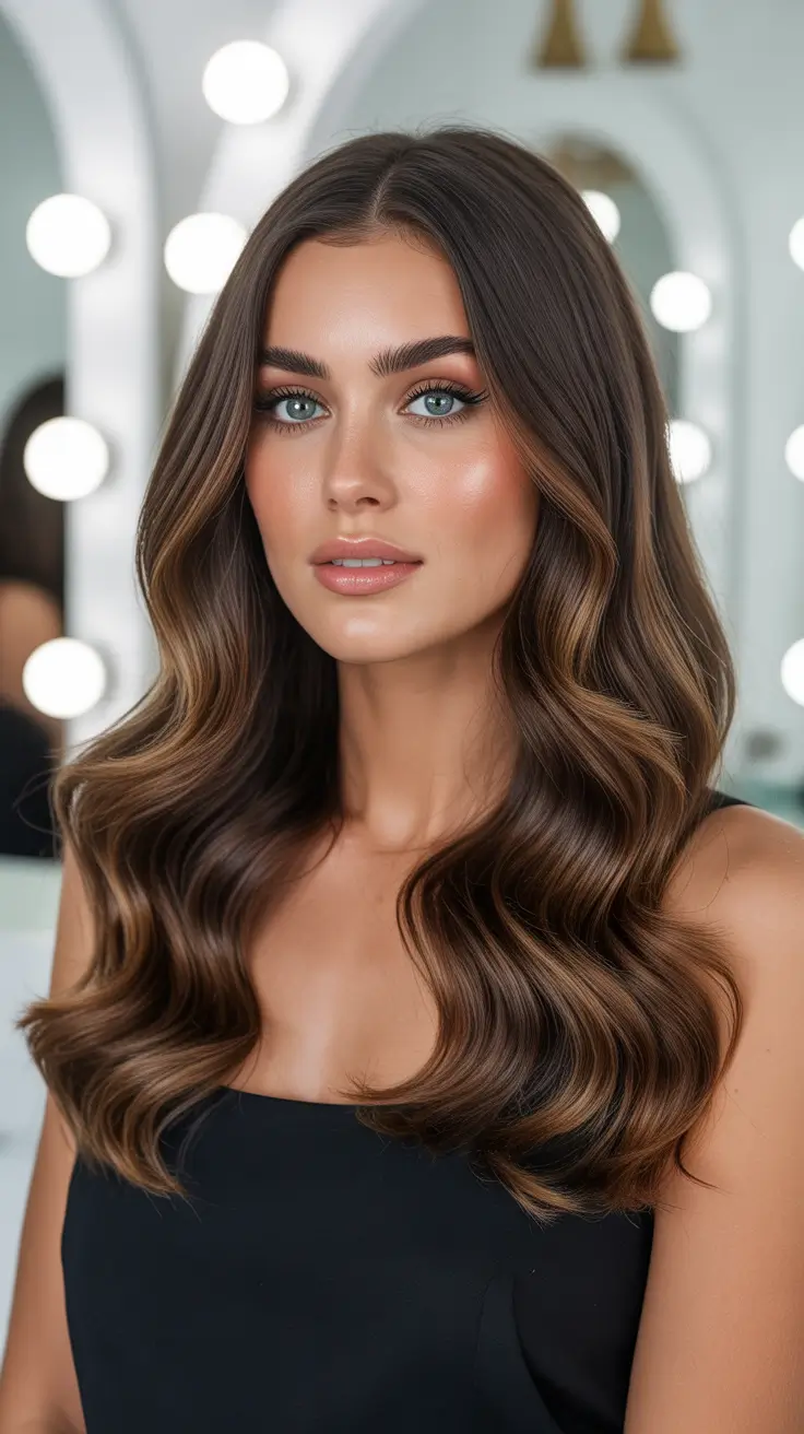 brown hair colors 2026 Golden Mocha Waves