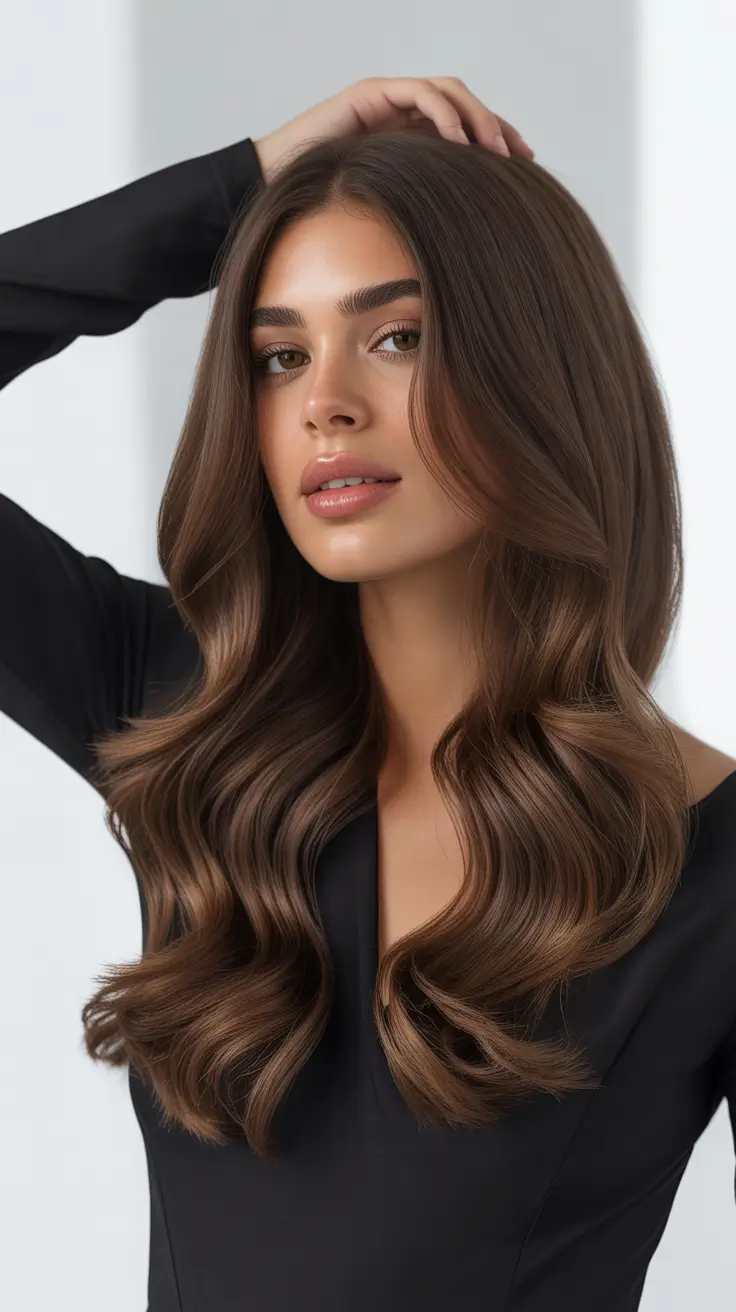 brown hair colors 2026 Milktea Shine