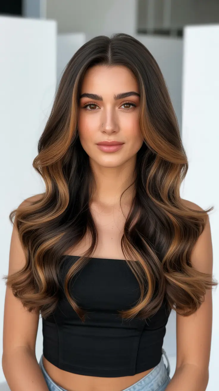 brown hair colors 2026 Caramel Glow Perfection