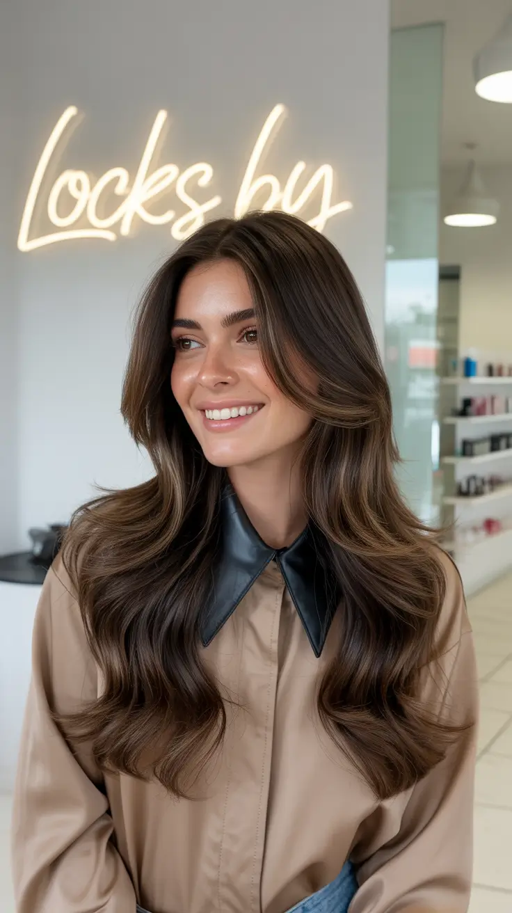 brown hair colors 2026 Caramel Mocha Flow