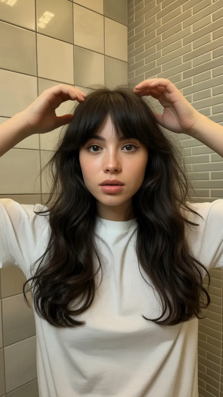 brunette hair color 2026 trends Effortless Soft Waves in Natural Brunette