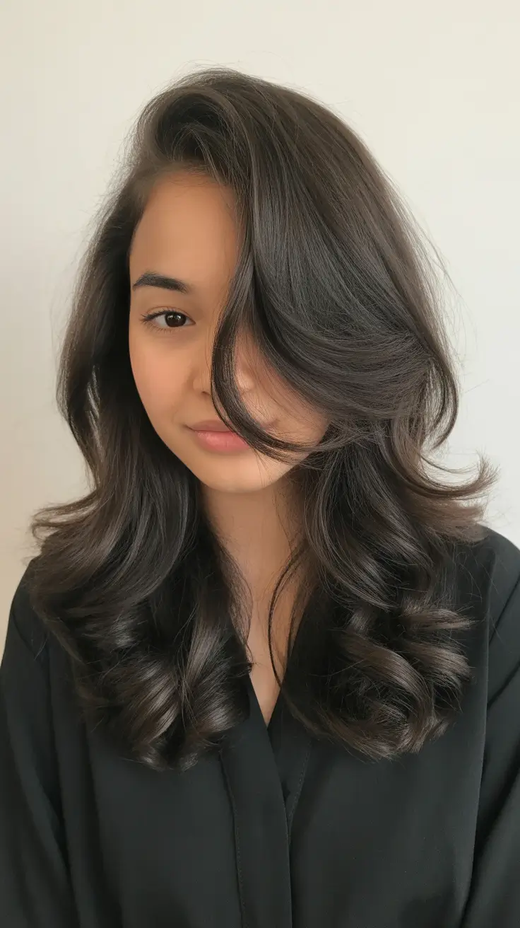 brunette hair color 2026 trends Ash Brunette with Modern Volume