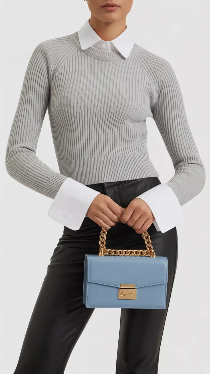 business casual outfits for women Smart Texture and Tone Contrast