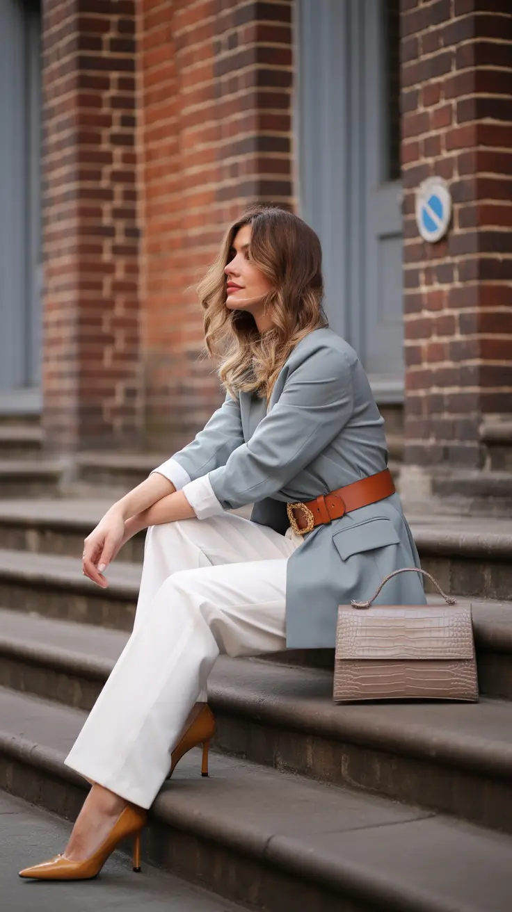 business casual outfits for women Soft Neutrals and Tailored Grace