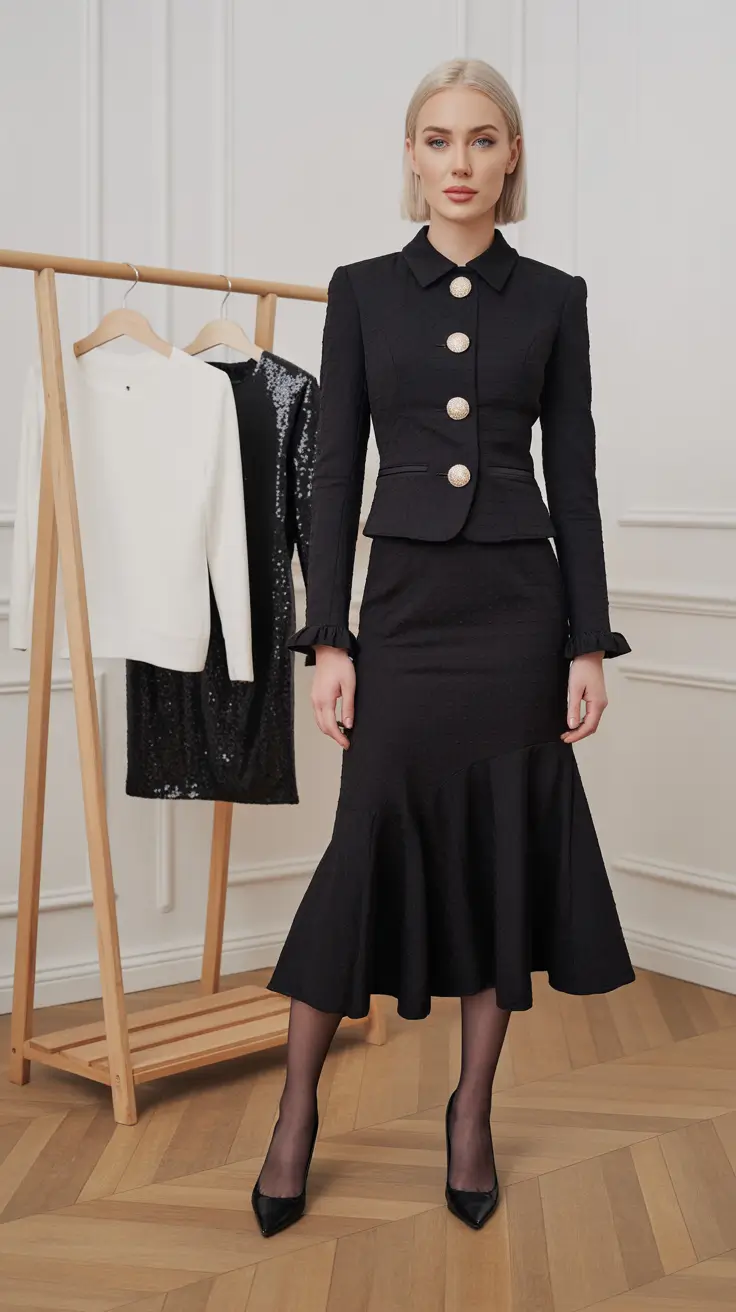 business casual outfits for women Timeless Noir Sophistication