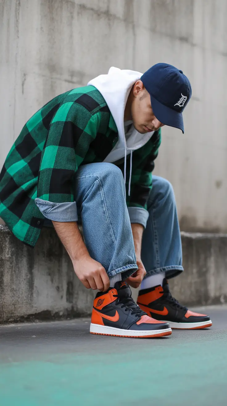 Casual outfits for men 2026 Sporty Plaid Vibes