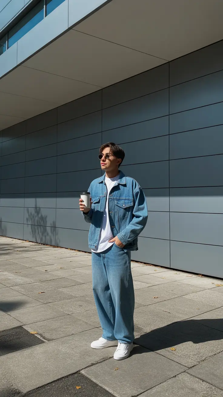 Casual outfits for men 2026 Denim-on-Denim Revival