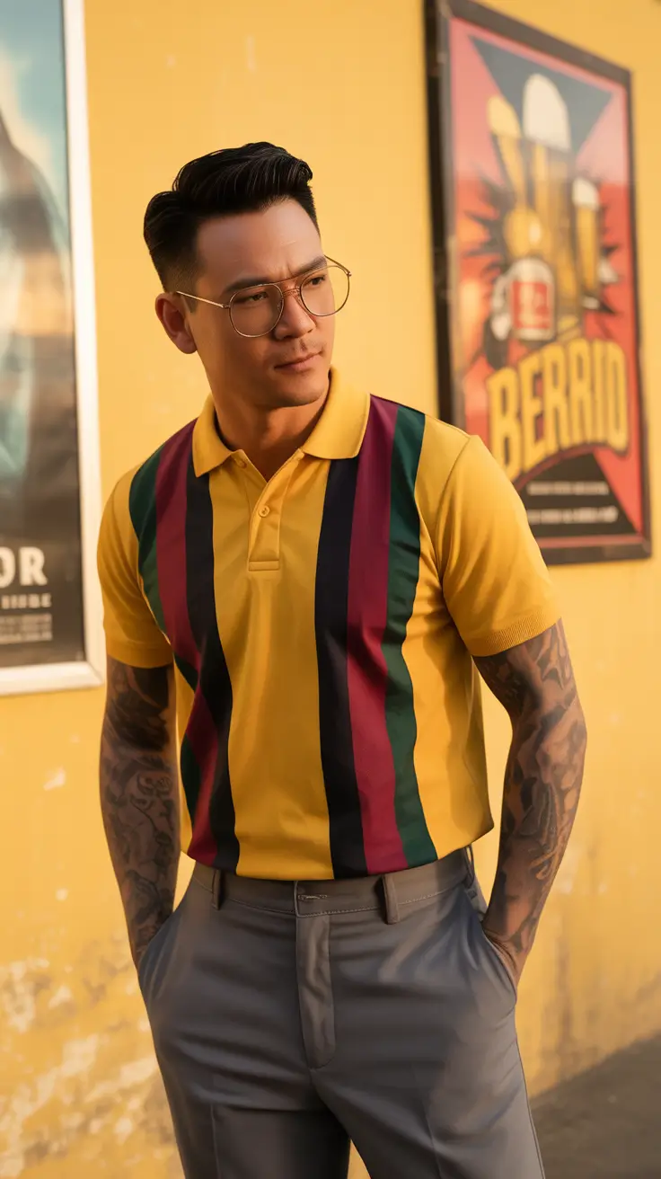 Casual outfits for men 2026 Retro Stripes and Playful Color