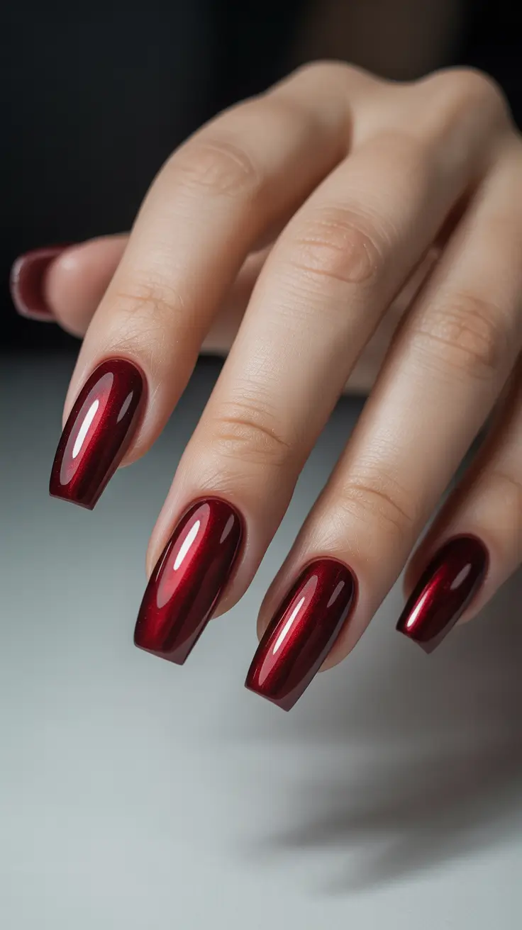 Chic Christmas Nails 2025 Velvet Red Luxury