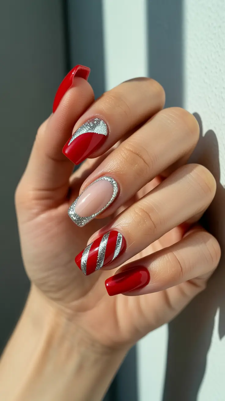 Chic Christmas Nails 2025 Classic Red with a Twist