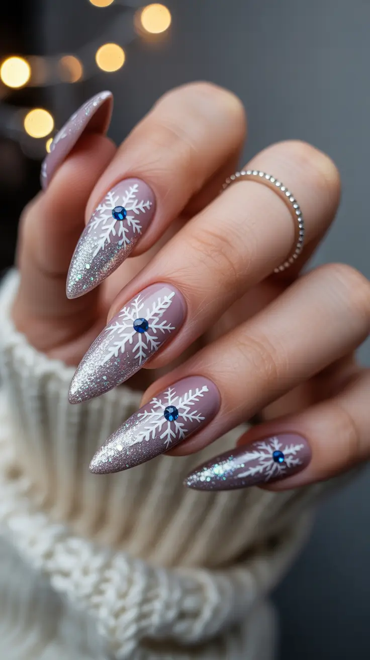 Chic Christmas Nails 2025 Frosted Glamour Touch