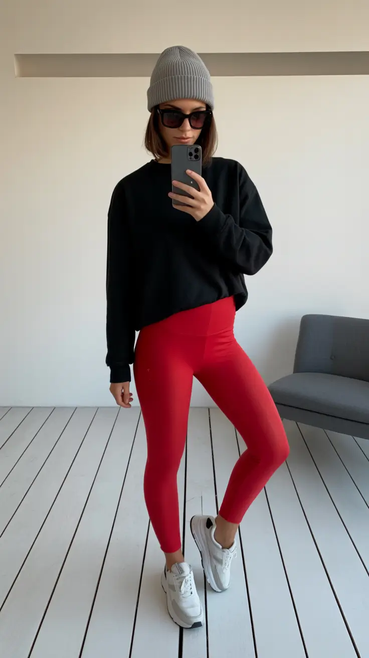 chic-legging-outfits-2026-red-pop-minimalism