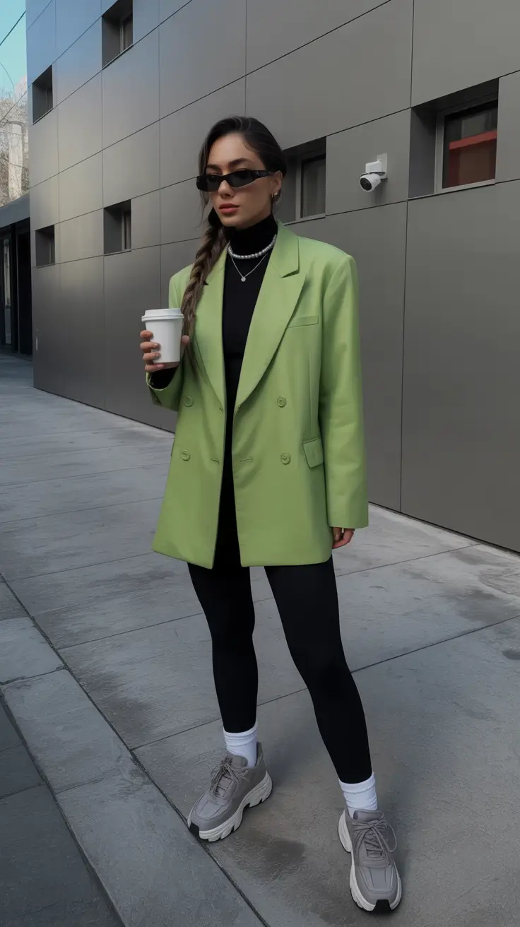 chic-legging-outfits-2026-modern-green-blazer-power
