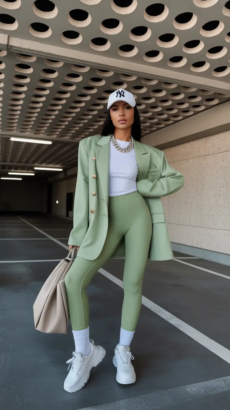 chic-legging-outfits-2026-mint-green-meets-street-tailoring