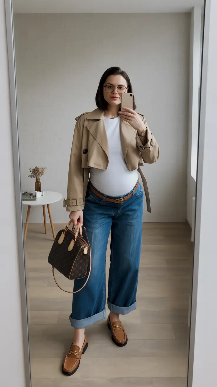 pregnancy outfits spring Modern Classic with a Twist