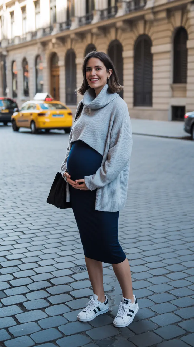 pregnancy outfits casual Cozy Street Chic