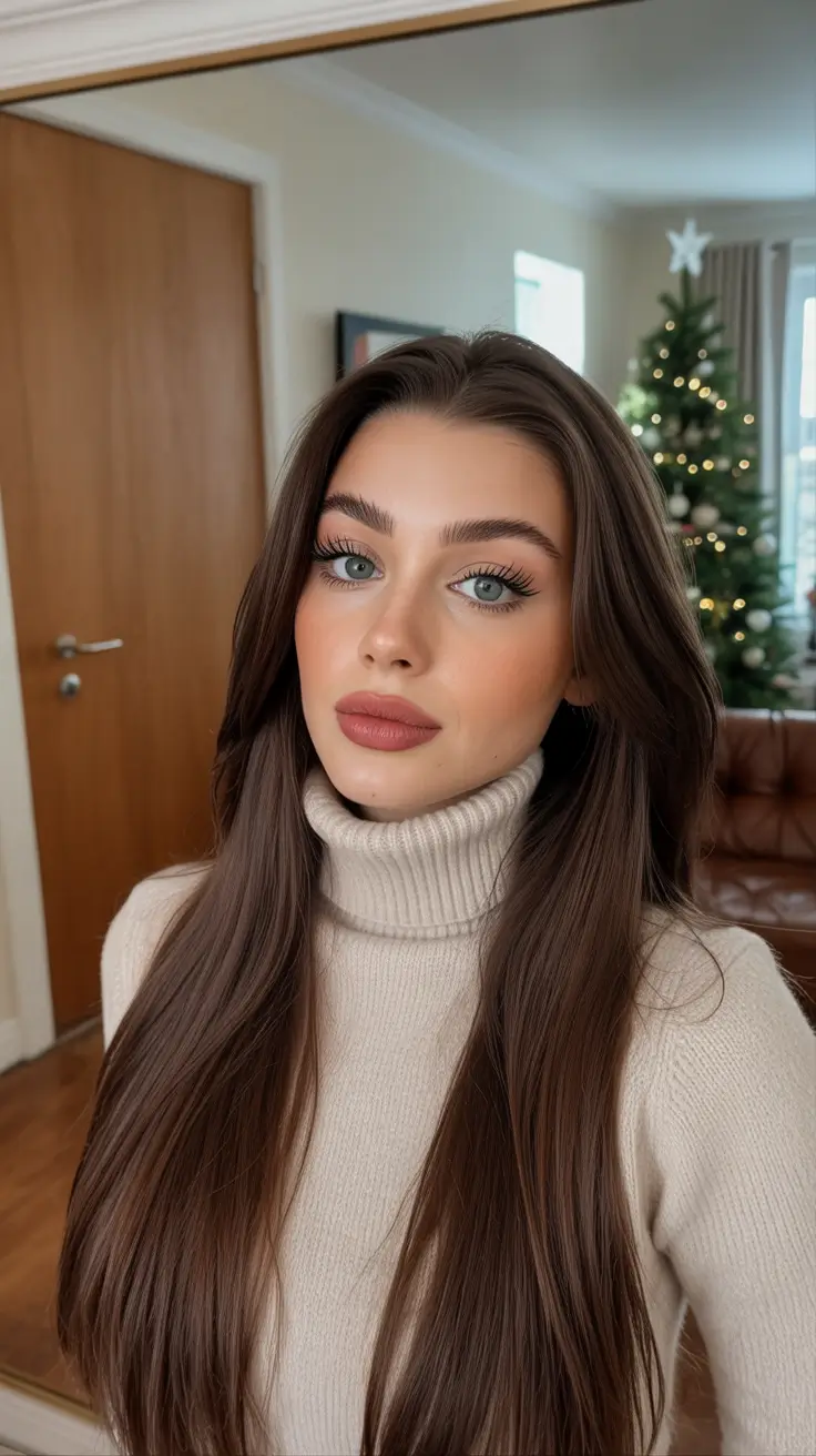 chocolate brown hair color 2026 Winter Gloss Chocolate