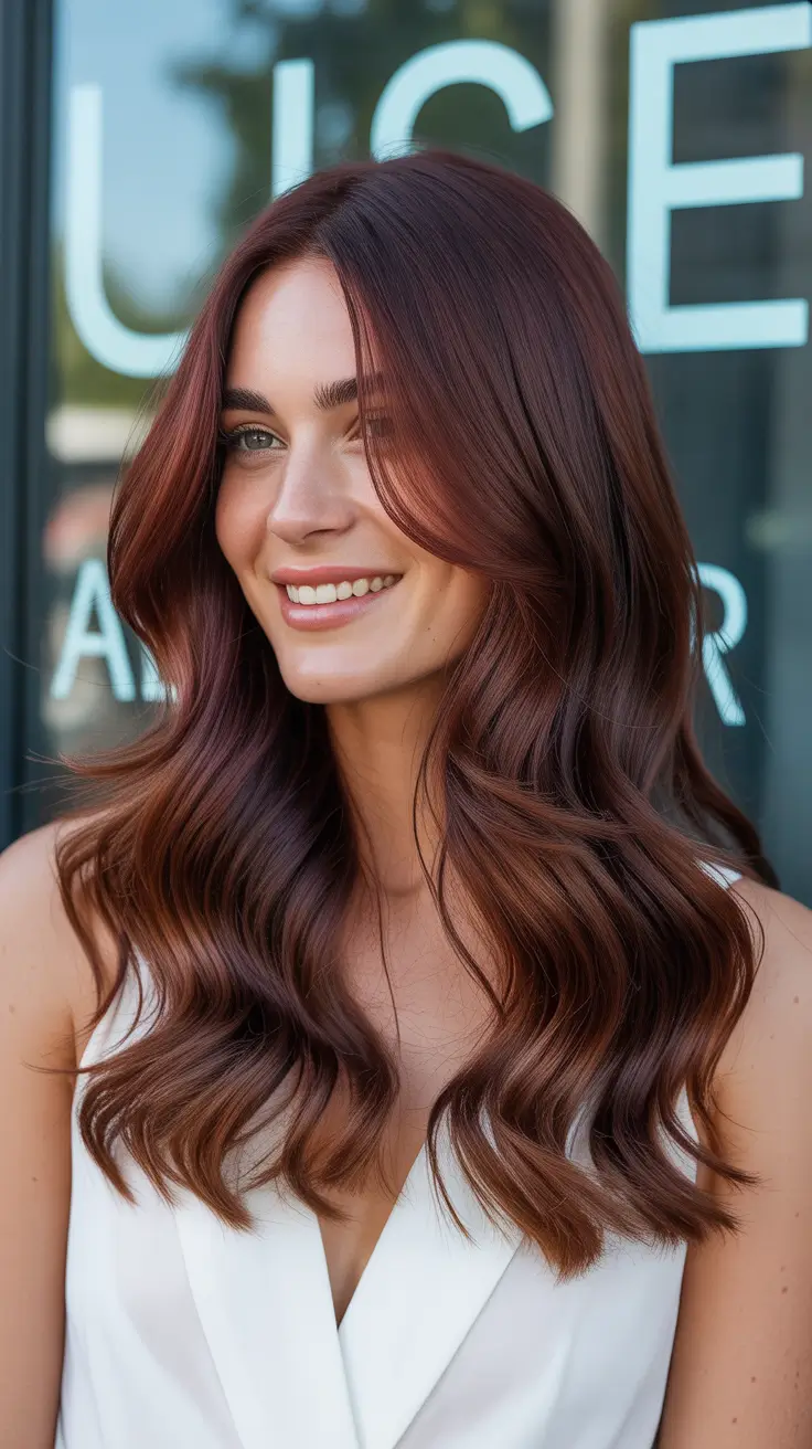 chocolate brown hair color 2026 Cherry-Infused Chocolate