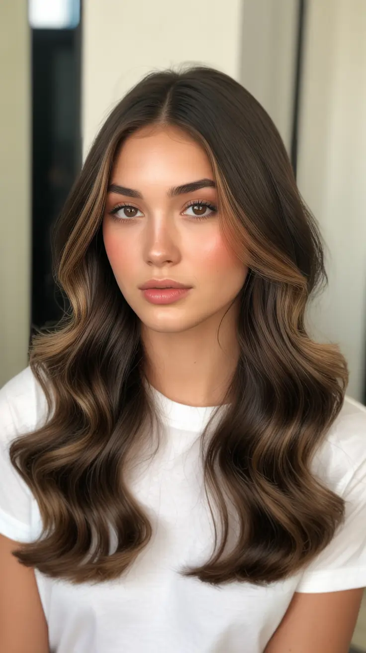 chocolate brown hair color 2026 Mocha Balayage Elegance