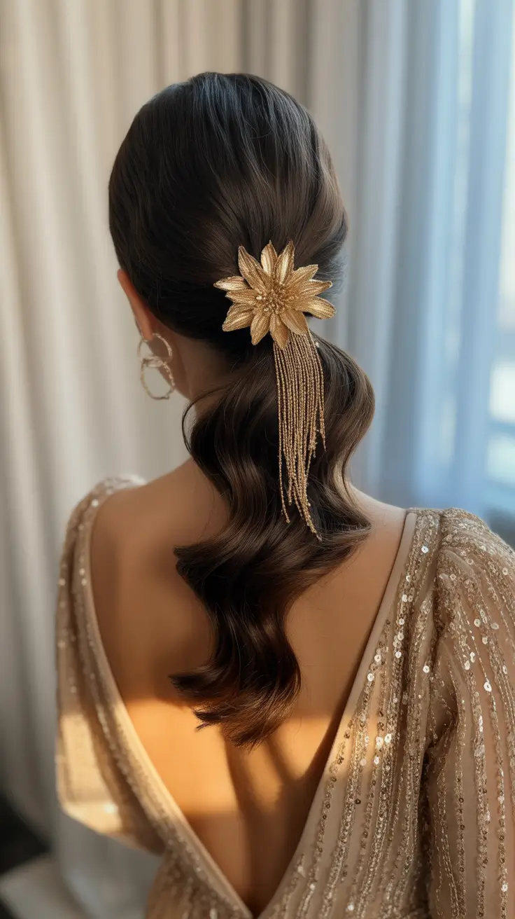 Christmas Hairstyles Trends 2025 Golden Glam Waves