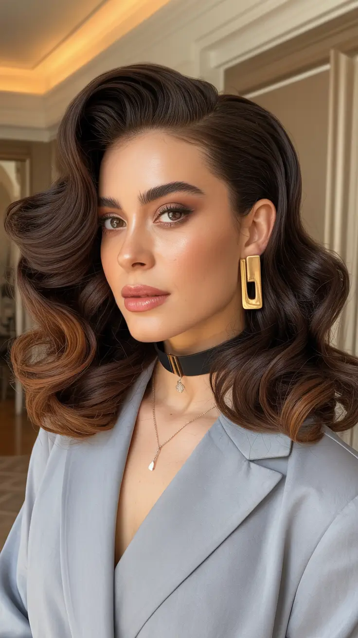 Christmas Hairstyles Trends 2025 Bronzed Luxe Waves