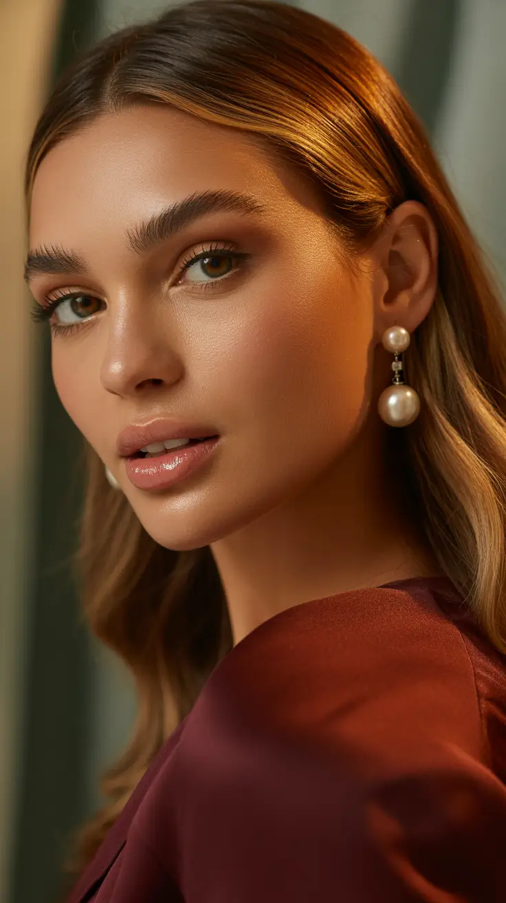 Christmas Hairstyles Trends 2025 Champagne Sleek Waves