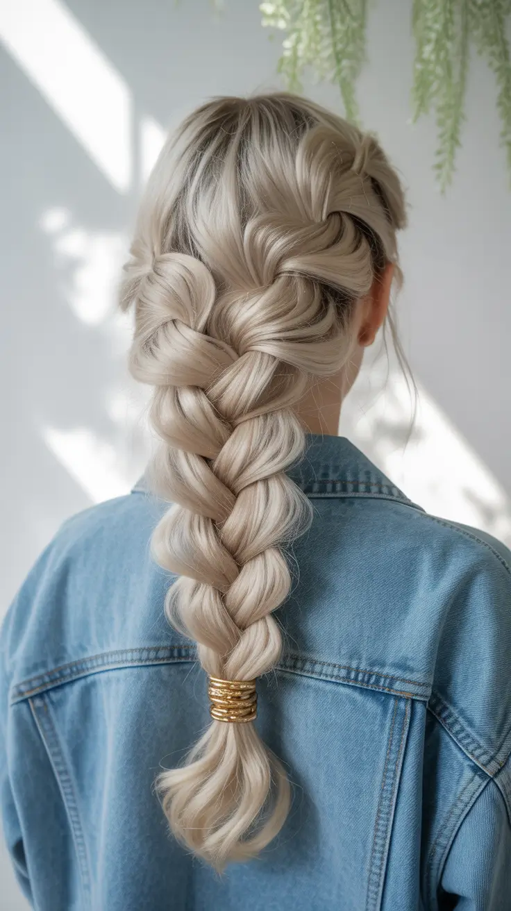 Christmas Hairstyles Trends 2025 Soft Chunky Braid