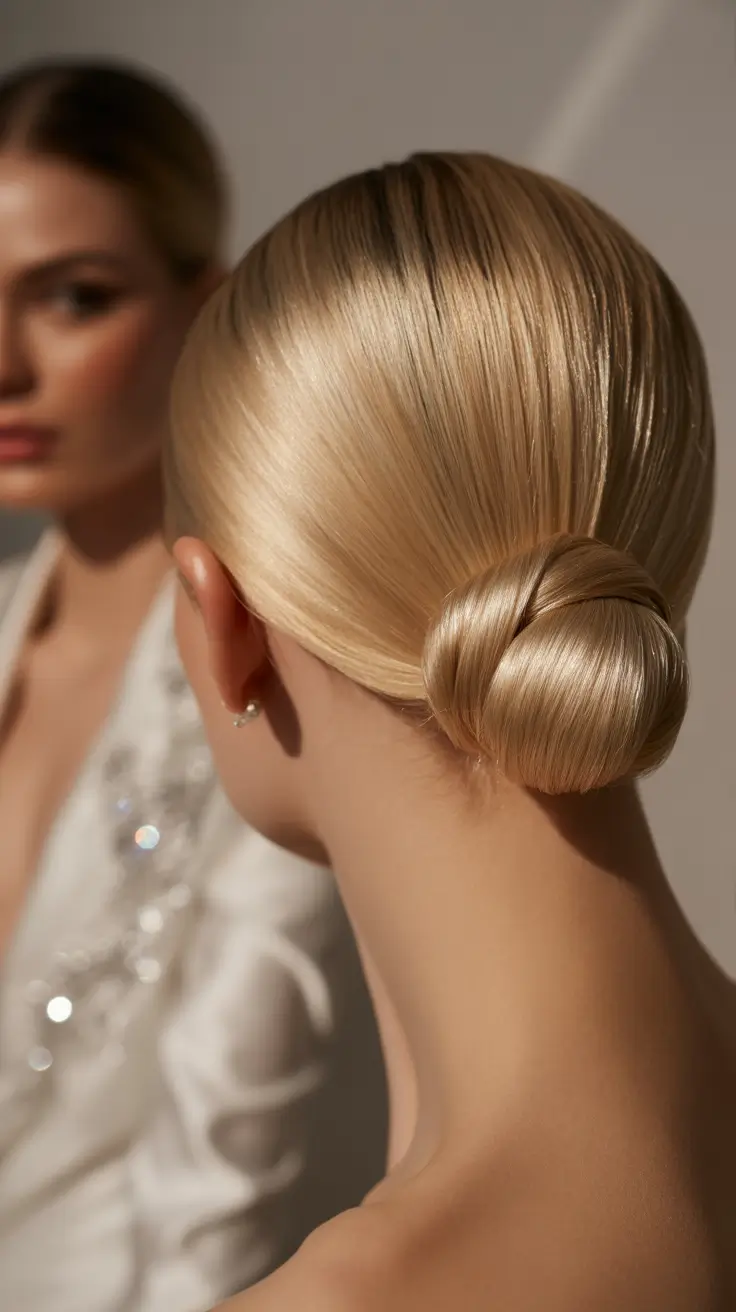 Christmas Hairstyles Trends 2025 Sleek Low Bun