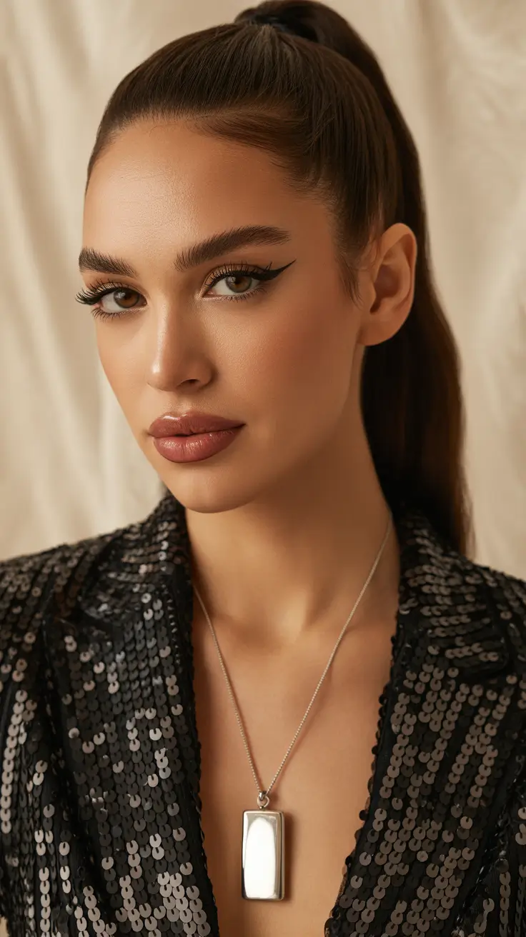 Christmas Hairstyles Trends 2025 High Sleek Party Ponytail