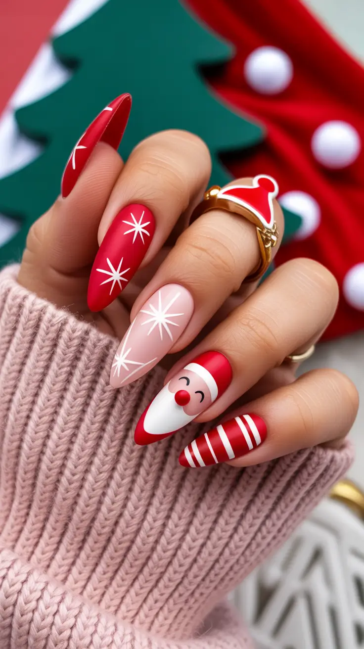 christmas nail art ideas 2025 santa chic workshop