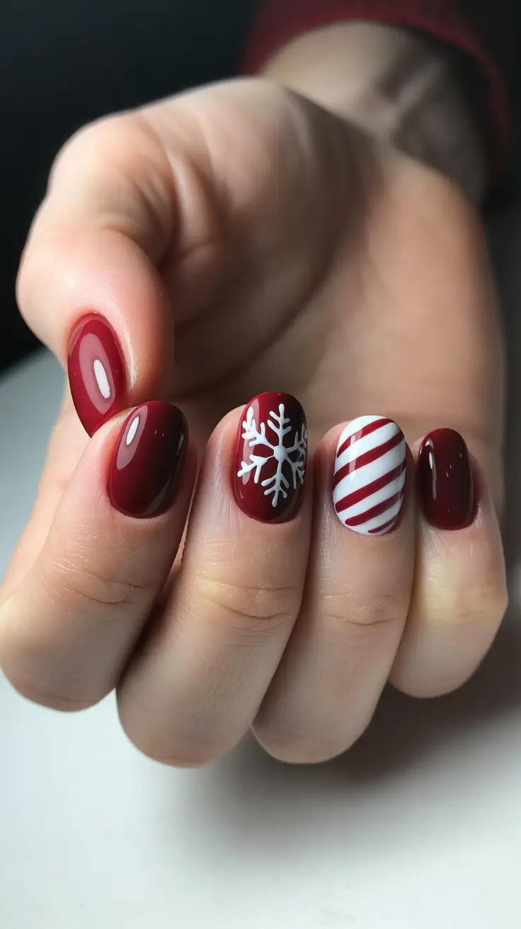 christmas nail art ideas 2025 candy cane dreams