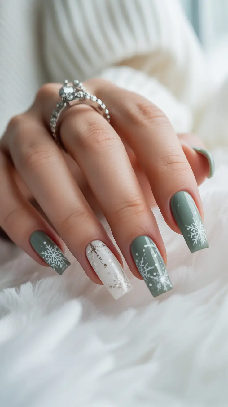 christmas nail art ideas 2025 evergreen snow magic
