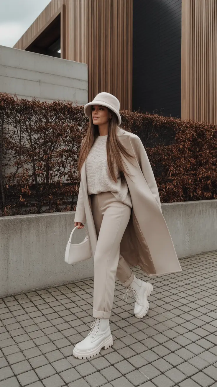 cozy outfits to wear in december 2025 Monotone Cream Dream