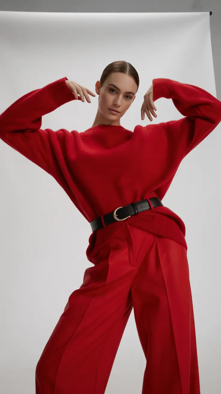 Cute everyday outfits 2026 Monochrome Drama in Red