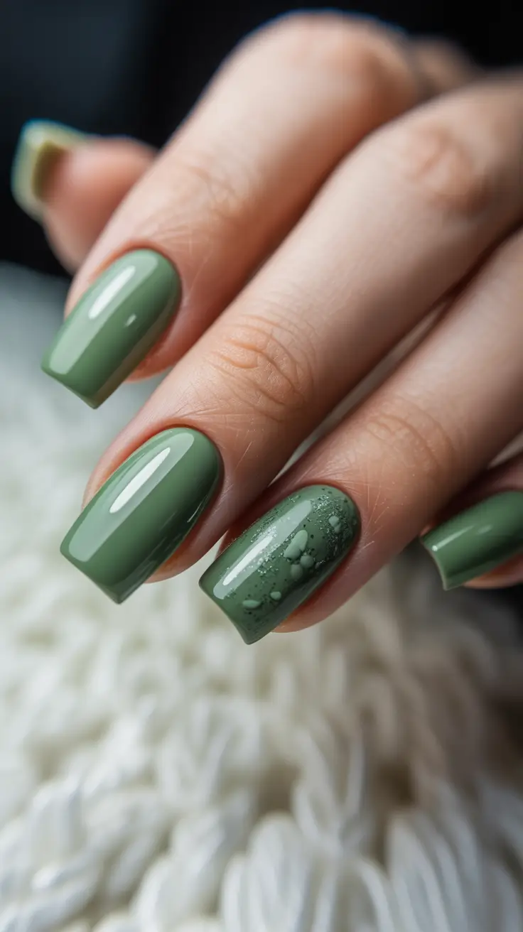 green christmas nails simple Misty Pine Simplicity