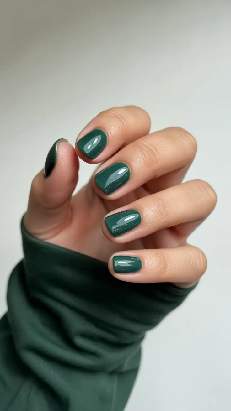 green christmas nails short Everyday Emerald