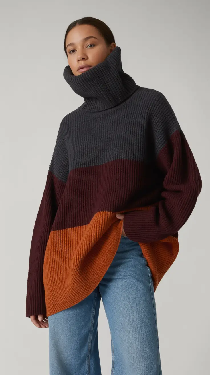 Cute sweater outfits 2026 Colorblock Comfort
